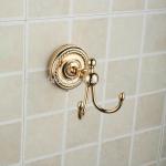 Gold Finish Wall-mounted Bathroom Double Robe Hooks or Clothes Hook BA4208G BA4208G