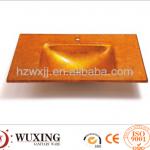 Hand-painted Square Glass Counter Basin WX-9042