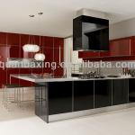 High Gloss Kitchen Cabinets,Fashion Red and Black Kitchen Design KF052 Kitchen Cabinets Design