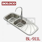 Hot Sell Stainless Steel Iran taste overmounted built-in drainboard kitchen sink BL-911L BL-911L