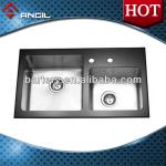 kitchen sinks stainless steel double bowl AN-TG9050