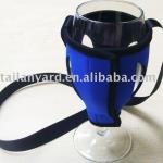 New wine glass holder (neoprene) with lanyard YT0008