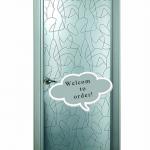 patterned enameled tempered glass bathroom door YB-013