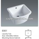 porcelain counter mounted kitchen sink for washing E001