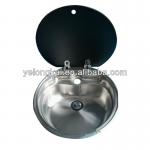 rv round kitchen sink with plastic lid YLK-KS003