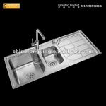 stainless steel double bowls sink 7024F