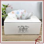 white glaze colored decal ceramic rectangle long tissue box cover BDL172-T-K343