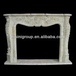 Antique Rococo Louis XV Travertine Chimneypiece Made of Cream Travertine BF11-0125a