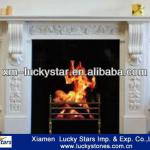 Indoor Decorative Cheap Antique Carved Marble Fireplace-White Marble