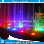 Musical Water Fountain Installation with Spray Nozzle Materials