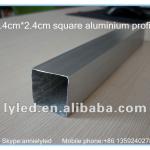 2.4cm*2.4cm silver color square aluminium profile 2.4cm*2.4cm