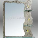 2013 July Newly-designed Double Bathroom Mirror with Glass Shelf YGL6731