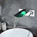 2013 unique design brass new design chrome wall mounted waterfall led bathroom faucet LSW02