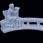 220CM L garden stone bench with woman statue HX-ST2095