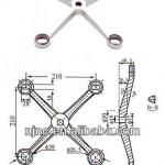 304 Stainless steel point-fixed Glass Wall spider with Mirror polished 210-1