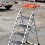 4 PP steps aluminum decorative ladder YZ6004