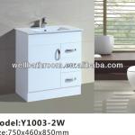 750MM Hot Sale Floor Standing kick board white high gloss MDF bathroom vanities Y1003-2W Y1003-2W