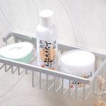 Aluminum Double-deck Bathroom Vanity Shower Basket Bar Shelf SF20533