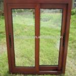 aluminum glass sliding window with wooden powder coating Hw-wd