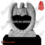 America &amp; Canadan style granite carving angel heart headstone Design No.60000-000-21 gravestone designs small tombstone 60000-000-21