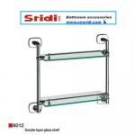 bathroom double glass shelves