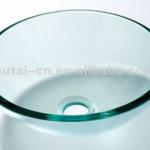 bathroom transparent tempered glass basin/top counter hand wash sink OT-45050