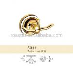 bathroom wall mounted gold plated robe hook 5311