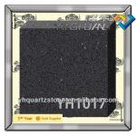 Black Glitter Artificial Quartz Floor Tile YH1017