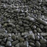 black polished stone, landscaping river rock byr-0347