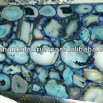 Blue Gemstone Agate Slab , Backlight Agate Stone Slab 8056