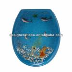 blue popular polyresin toilet seats y0552