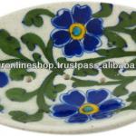 Blue Pottery Bathroom Articles , Blue Pottery Ceramic Soap Dish JOSD-014