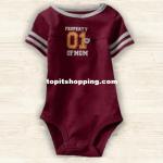 Brand New Baby Bodysuit Short Sleeve Cartoon Baby Garment Russet Color Property 01 of Mom Pattern Children&#39;s Clothing