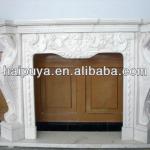 brown marble fireplace mantels HPY-FMB01