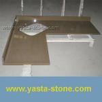 China High Quality Brown Quartz Countertop L Shape Countertops