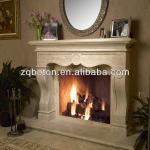 China manufacturer hand carved beige marble fireplace mantel FR