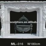 Contemporary micro marfil marble fireplaces surround ML-18