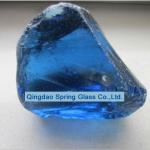 Dark Blue Clear Glass Rocks with Ball-milling. GR2000