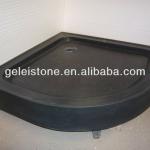 Deep fan shape polished stone shower tray with drainage full set GL-Shower tray