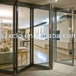 Double glazed aluminium interior glass bifold door wzx-fd-001