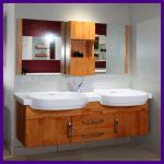 Double sink bathroom vanity with side bath cabinet OKBS-043 OKBS-043