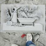 Elegant grey granite wall relief sculpture 007 SJR-007