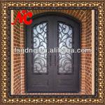 Eyebrow top wrought interior iron double doors and windows NC-nd381C