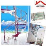 Fashion and concise stainless steel with glass spiral staircase suitble for inside or outside HL2-3013