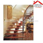 Fashion and concise steel with wood curve staircase for villa or home or hotel HL2-3004