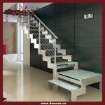 Foshan residential modern steel staircase| tempered glass staircase| stainless steel glass staircase DMS-2071 stainless steel glass staircase