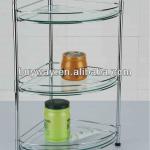 Free Standing Glass 3 Tier Corner Bathroom Shelves GS1007