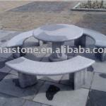 Garden polished table with curved benches OH-T-03