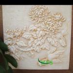 Garden wall chrysanthemum and fish relief sculpture GF-1573