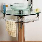 Glass wash basin transparent(9) round glass wash basin BX8003